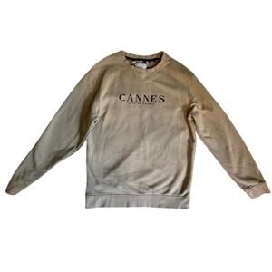 Denim and Flower Tan Cannes City of France Crew Neck Size Large